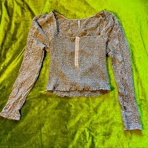 Free People CottageCore Bustier Button Up Blouse